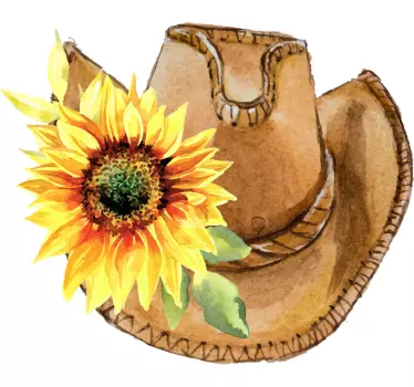 Object sticker cowboy hat floral - TenStickers