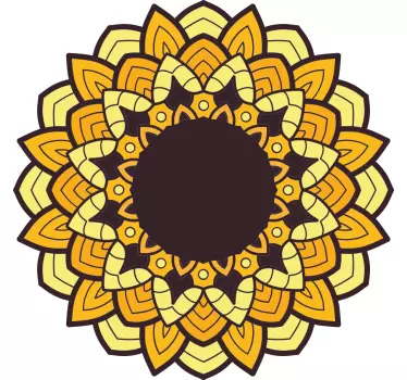 Sunflower mandala yellow glass door sticker - TenStickers