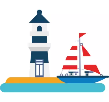 Blue lighthouse  marine sticker - TenStickers