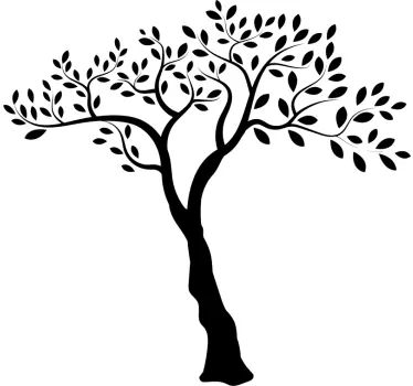 Monocolor tree with think branches flower wall decor - TenStickers