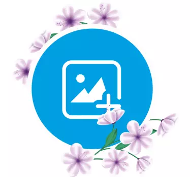 Decoration wall sticker floral photo circle - TenStickers