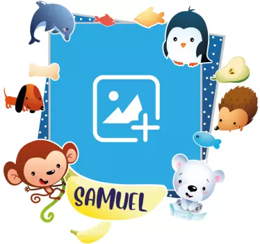 Wall stickers for kid playful animal frame - TenStickers