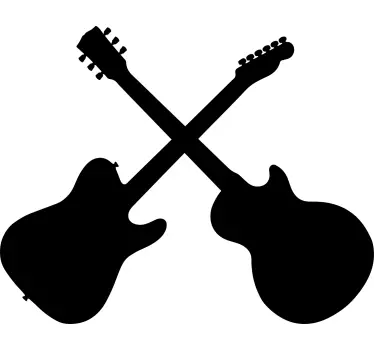 Two guitars that intersect rock n roll sticker - TenStickers