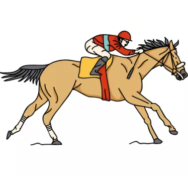 horse with a horse-rider wallpaper sticker - TenStickers