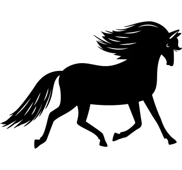 Black horse silhouette wallpaper sticker - TenStickers