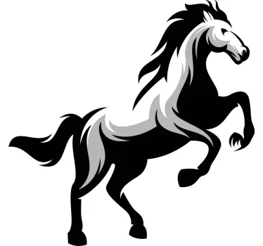 White elegant horse wallpaper sticker - TenStickers