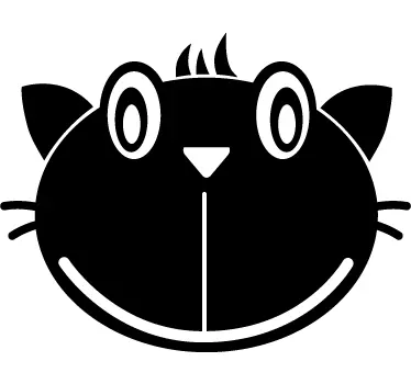 Cat Face Blackboard Sticker - TenStickers