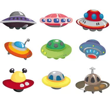 Alien UFOs space wall stickers - TenStickers