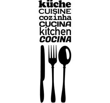 Multi Lingual Kitchen Sticker - TenStickers