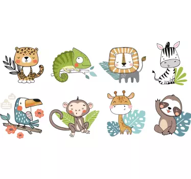 Nordic jungle animals wild animal sticker - TenStickers