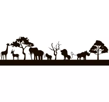 Savannah silhouette wild animal sticker - TenStickers