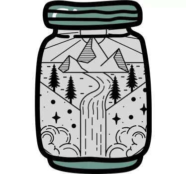 Silhouette mountain in a can nature stickers - TenStickers