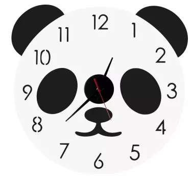 Panda clock face clock sticker - TenStickers