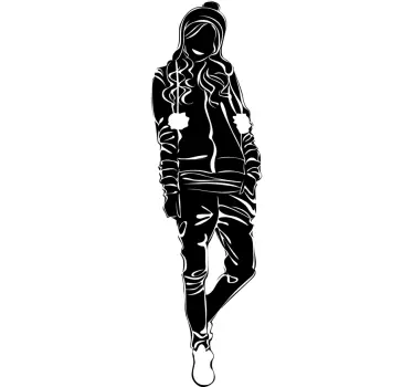 Casual Teenage Model Wall Sticker - TenStickers