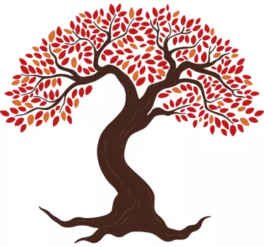tree with red leaves  Bedroom sticker - TenStickers