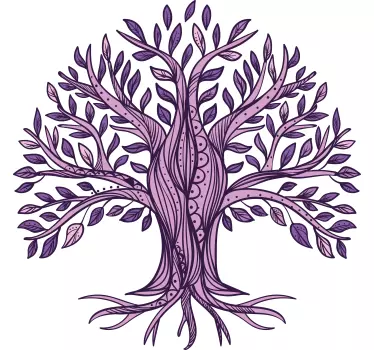 Original purple tree dining room sticker - TenStickers