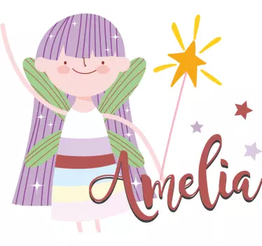 Smiling fairy princess custom sticker - TenStickers
