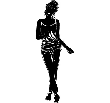 People sticker elegant figure silhouette - TenStickers