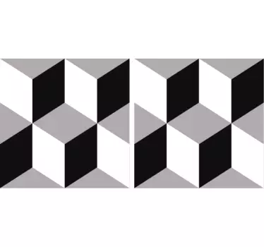 Cubic cement design tile transfer sticker - TenStickers