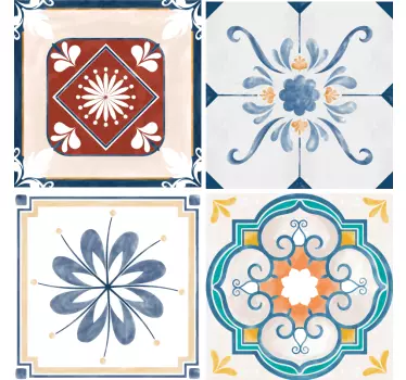 Kitchen wall sticker cement style tile - TenStickers