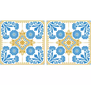 Moroccan cement tiles design wallpaper decal - TenStickers
