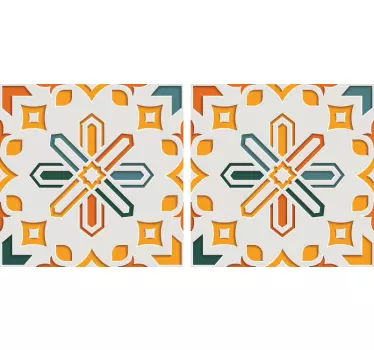 Encaustic cement tiles wallpaper sticker - TenStickers