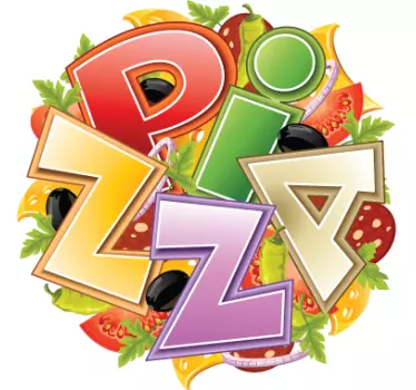 Pizza Logo Sticker - TenStickers