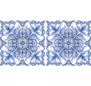 Portuguese cement tiles design bathroom sticker - TenStickers