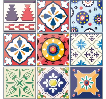 Explosion of cement tile colors tile transfer - TenStickers