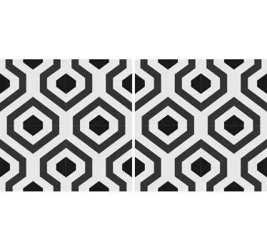 Black and white cement tiles design transfer - TenStickers