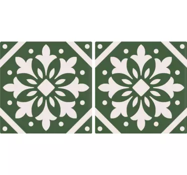 Cement patterns on a green background tile transfer - TenStickers