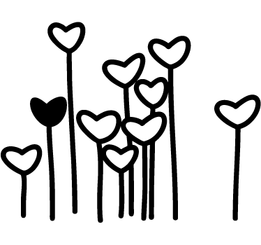 Heart love flower wall sticker - TenStickers