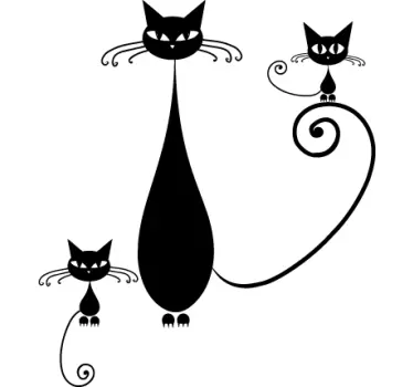 Cat Family Kids Sticker - TenStickers