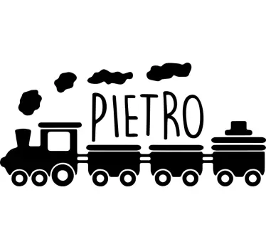 Nice train design and name custom sticker - TenStickers