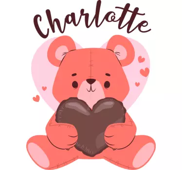 Wall sticker cute bear holding heart - TenStickers