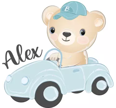 Wall sticker cute bear driver - TenStickers