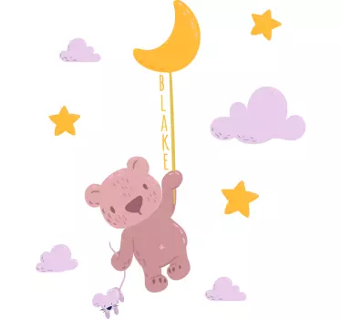 Wall stickers for kid adorable bear balloon - TenStickers