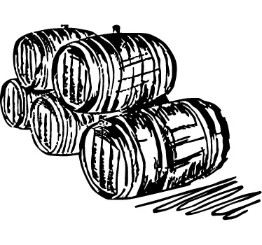 Cellar Barrels Illustration Wall Sticker - TenStickers