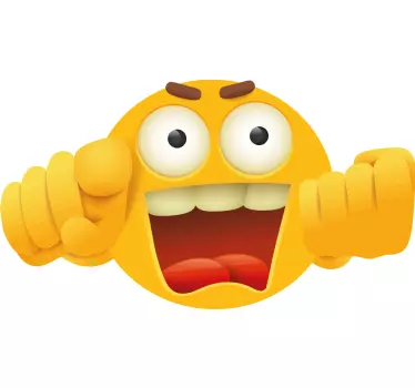 Circus wall sticker excited emoticon face - TenStickers