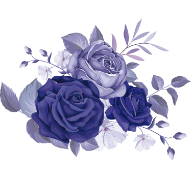 Purple bouquet flower wall decor - TenStickers