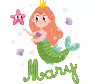 Wall stickers for kid mermaid fun personalization - TenStickers