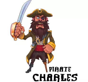 Character sticker adventurous pirate design - TenStickers