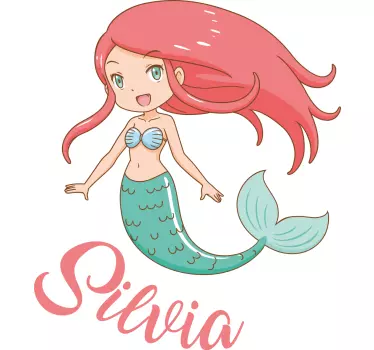 Little mermaid red hair Kids Bedroom Wall Sticker - TenStickers