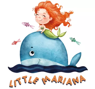 Wall stickers for kid mermaid and whale - TenStickers