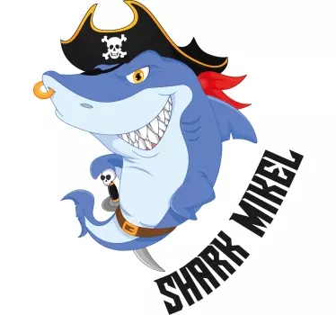 Wall stickers for kid pirate shark character - TenStickers