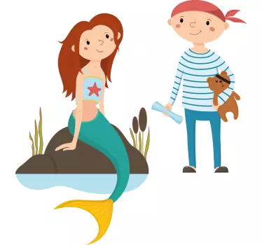 Wall stickers for kid mermaid and pirate - TenStickers