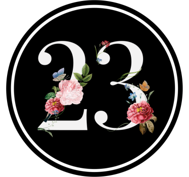 Floral number label recycling decal for bin - TenStickers