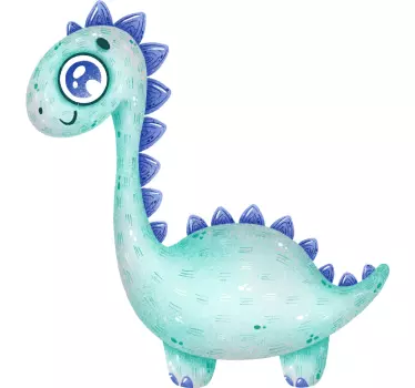 Cute little light blue dinosaur kids bedroom sticker - TenStickers