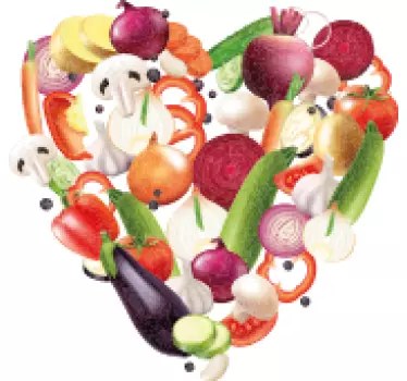 Realistic composition of vegetable heart  Stickers food - TenStickers