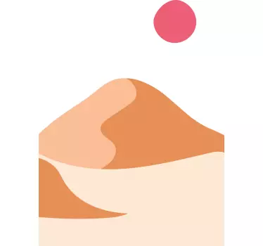 Mountain and sun abstract art vinyl wall art - TenStickers